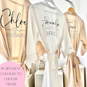 Champagne Bridal Gown | Champagne robes for wedding morning prep robe | Dressing Gown | Personalised Bridesmaid Robe | Maid of Honour Robe