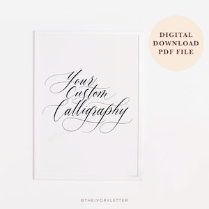 Citation de calligraphie personnalisée, imprimable, téléchargement numérique, art de la calligraphie, cadeau personnalisé