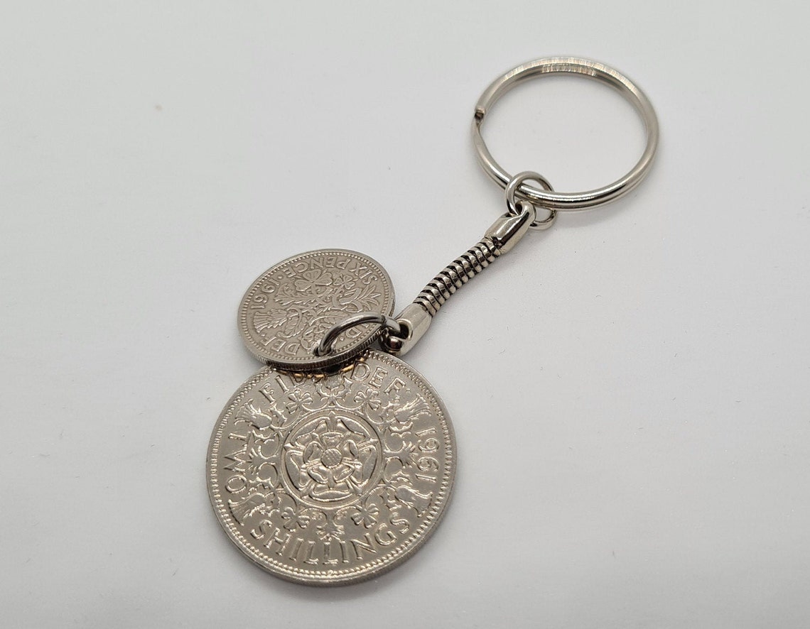 Coin Key Ring Two Shilling Etsy