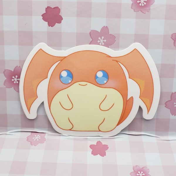 Cute Patamon Digital Monster Glossy Vinyl Sticker 3″