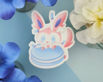 Cute Sylveon Matte Vinyl Sticker 3″