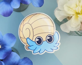Lord Helix Omanyte Cute Glossy Vinyl Sticker 3″