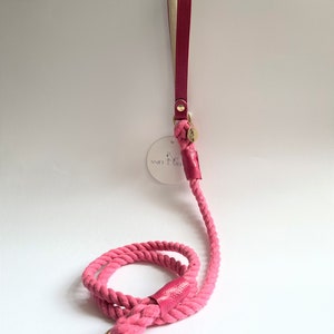 Raspberry Ripple Traditional Leather Rope Dog Lead