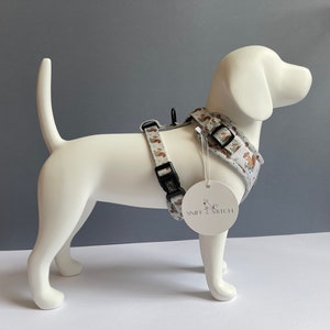 Dog Harness, Grey Squirrel pattern harness. Fully Adjustable image 2