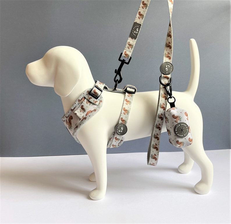 Dog Harness, Grey Squirrel pattern harness. Fully Adjustable image 4