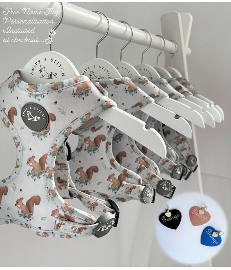 Dog Harness, Grey Squirrel pattern harness. Fully Adjustable image 1