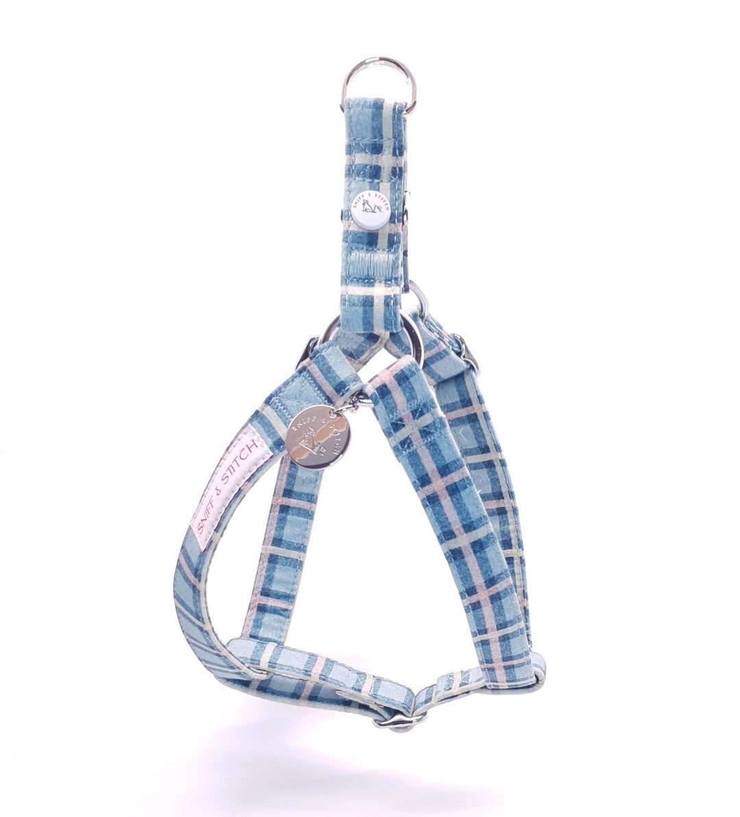 Comfy Cotton Blue Tartan Dog Harness Etsy