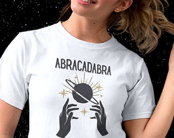 Abracadabra T-Shirt, Mystical shirt, Occult Shirt, Witchy Shirt, Magic Shirt, Ritual Tshirt, Saturn Shirt, Witch tee, Graphic womens shirt