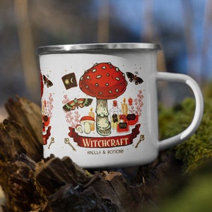 Witchcraft Mug, Witch Enamel Mug, Witches Potion Mug, Witchy Mug, Witchy Kitchen Decor, Witch Gift, Witches Brew Mug, Witch Supplies