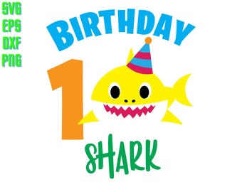 Download Shark Birthday Svg Etsy