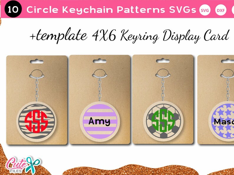 Download Keychain svg bundle keyring svg file for crafter round | Etsy