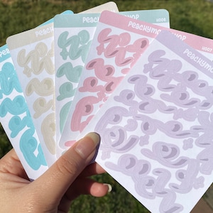 Schleifen und Sterne Polco Sticker Blätter || Matte Aufkleber Seiten