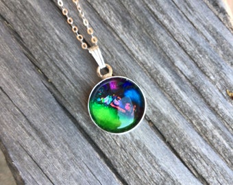 Jewel - Hand Painted Sterling Silver Necklace