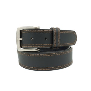 Full Grain Leather Belt: 35mm Double Stitched Cowhide bild 3
