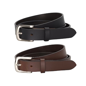 25mm / 1 inch Full Grain Classic Plain Black / Brown Leather Belt Formal Dress Belt / Classic Leather Belt for Men Women for Pants Trousers