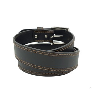Full Grain Leather Belt: 35mm Double Stitched Cowhide bild 4