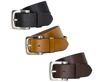 39mm Full Grain Classic Plain Leather Belt Black / Brown / Tan | Size 32 - 60 | for Jeans | Causal Belt | Real Men's Women's Leather Belt