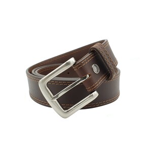 Full Grain Leather Belt: 35mm Double Stitched Cowhide bild 6