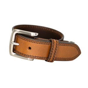 Full Grain Leather Belt: 35mm Double Stitched Cowhide bild 8