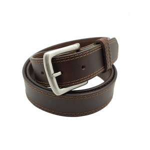 Full Grain Leather Belt: 35mm Double Stitched Cowhide bild 7