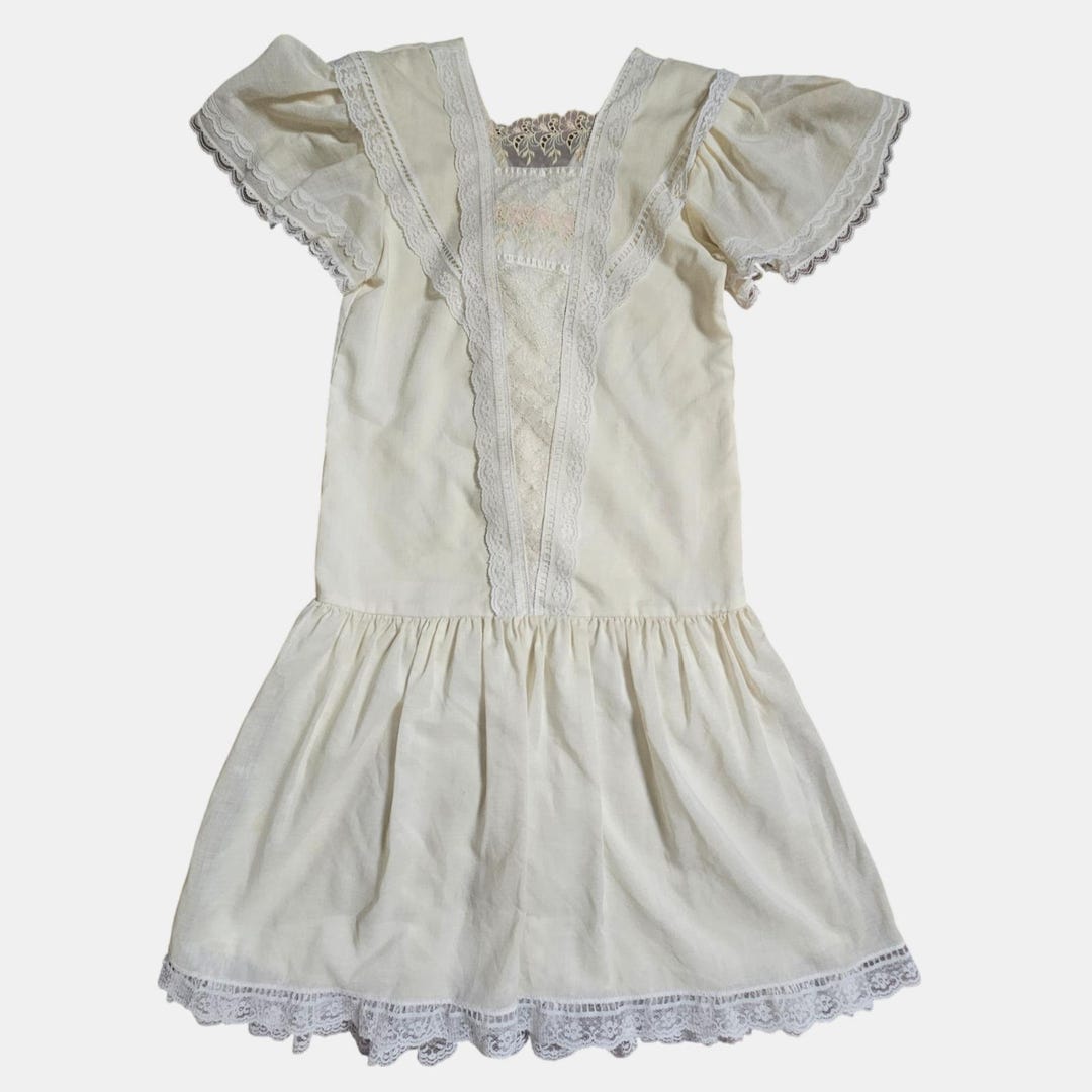 Vintage 70s Gunne Sax Jessica Mcclintock Lace Prairie Dress 12 Boho ...