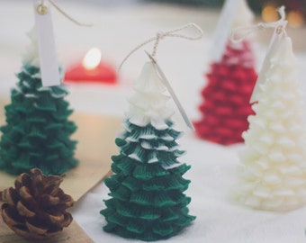 Small Christmas tree Festive Candle Vegan Soy Wax Home Decor Aesthetic Scented Fragrance, Handmade Handpoured Unique Aromatherapy Gift
