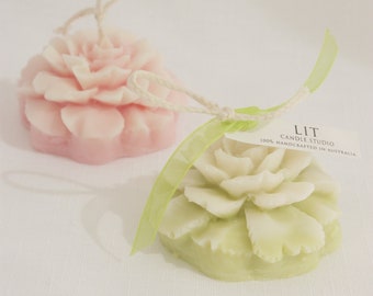 Handmade Rose Flower Candle | Vegan Soy Wax, Aromatherapy Scent