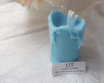 Melted Wax Pillar Votive Candle | Vegan Soy Wax | Home Decor Aesthetic Candles | Scented Fragrance | Handmade | Unique Gift | Aromatherapy
