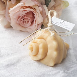 Vela de concha de almeja / Cera de soja vegana / Vela estética para decoración del hogar / Fragancia perfumada / Hecha a mano / Regalo único / Aromaterapia