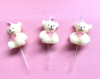 Bow Bear Soy Wax Birthday Cake Candles | Handmade Home Decor