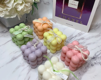 Large Bubble Cube Candle | Scented Vegan Soy Wax, Home Decor