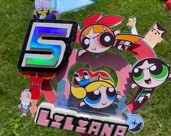 Custom super power girls cake topper, super hero girls birthday decor, cartoon kids decor, girls birthday, nostalgia birthday, 3d