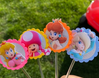 Princess Peach themed, Mario bro, Girly birthday theme, Pink party decor, Girls Birthday, party supplies