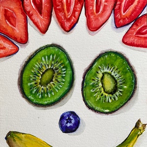 arte della frutta, dipinto originale, acquerello, arte del cibo, arte murale della cucina, arte della stanza dei bambini, pittura per la casa, regalo