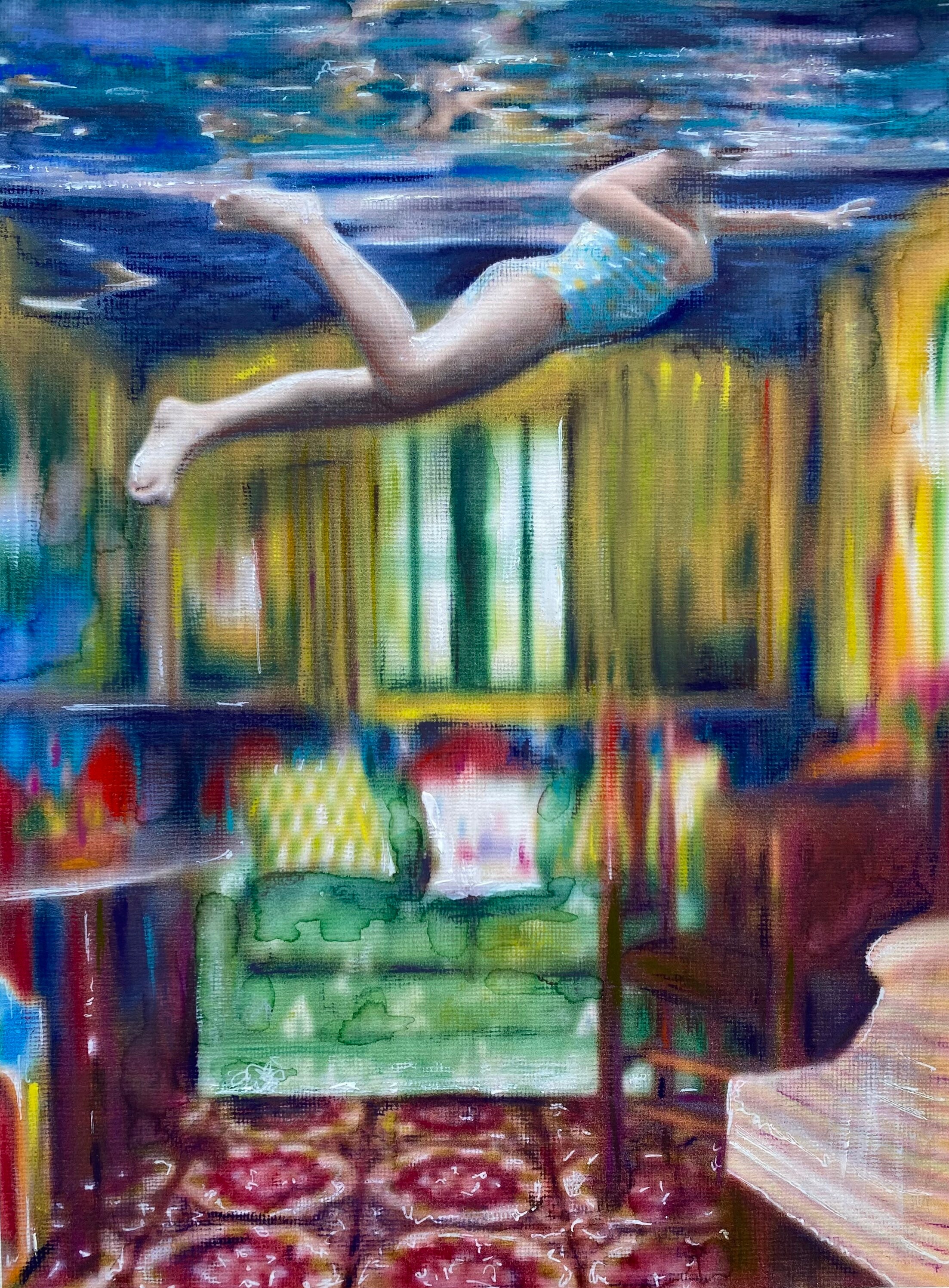 Swim 油絵 oil painting 絵画 原画 abstract Swim 油絵 oil painting 絵画 原画 abstract