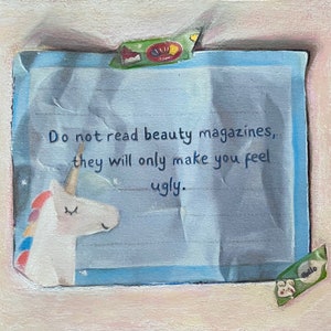 Affermazione positiva, arte con citazione, citazione quotidiana, arte murale unicorno, arte originale, arte su carta, arte su carta, pittura realistica, arte per bambini,