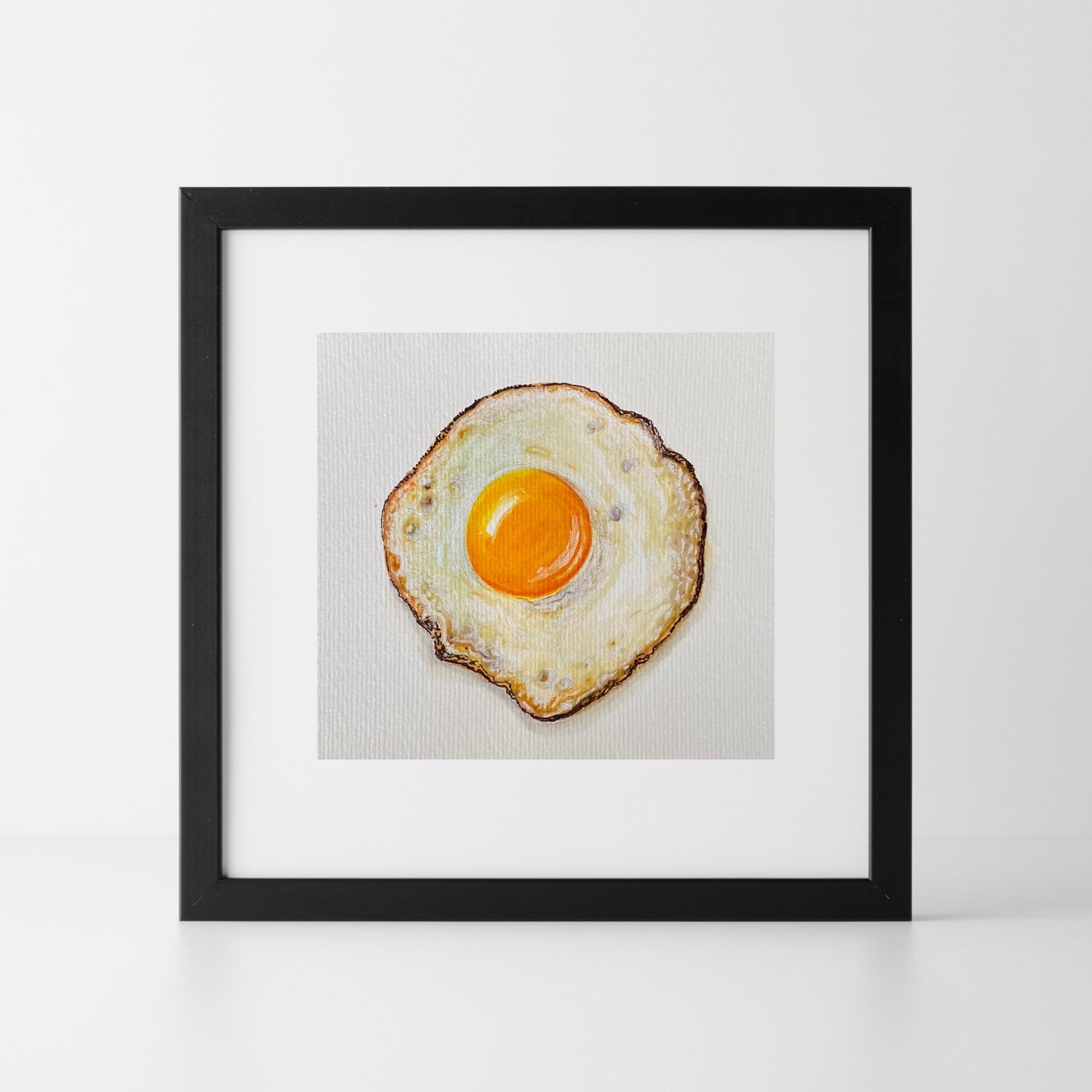Original Painting Fried Egg Painting Sunny Side up Egg Etsy