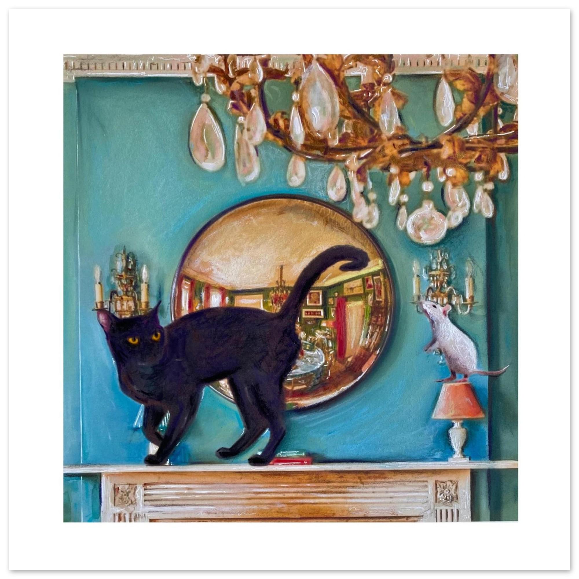 けいページ　お取り置き中　自作絵画　お気に入りの一輪　猫とネズミの絵 けいページ お取り置き中 自作絵画 お気に入りの一輪 猫とネズミの絵 けい