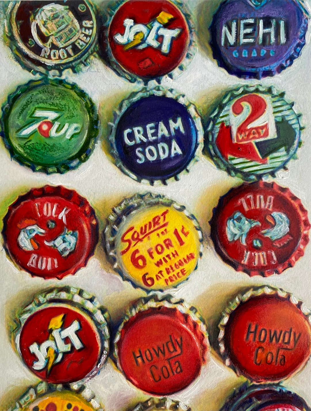 original-bottle-tops-painting-assortment-of-bottle-top-retro-etsy