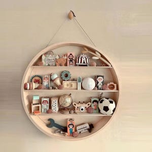 Rround Wall Shelf, Wooden Circle Shelf, Playwood For A Baby Nursery, Eco-Friendly Home, Or Kids&#39; Room Wooden Décor.