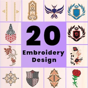 Embroidery Design, 20 Embroidery Design, Embroidery Design bundle, 3 sizes, Commercial use,Instant download