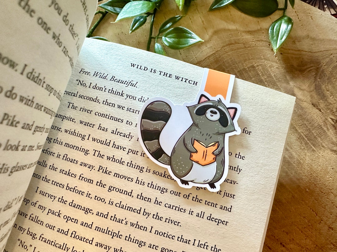 Raccoon Magnetic Bookmark | Book Lover Gift - Etsy