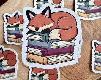 Sleepy Fox Die Cut Sticker