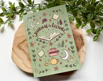 FRENCH VERSION! Reading Journal Green | Book Journal | 100 Books | Book Review | Cottage Core | Cute | Gift idea