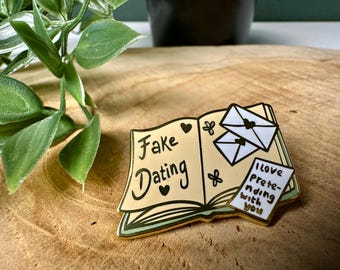 Fake Dating Romance Trope Enamel Pin | Flowers | Books | Bookish | Set | Lapel Pin