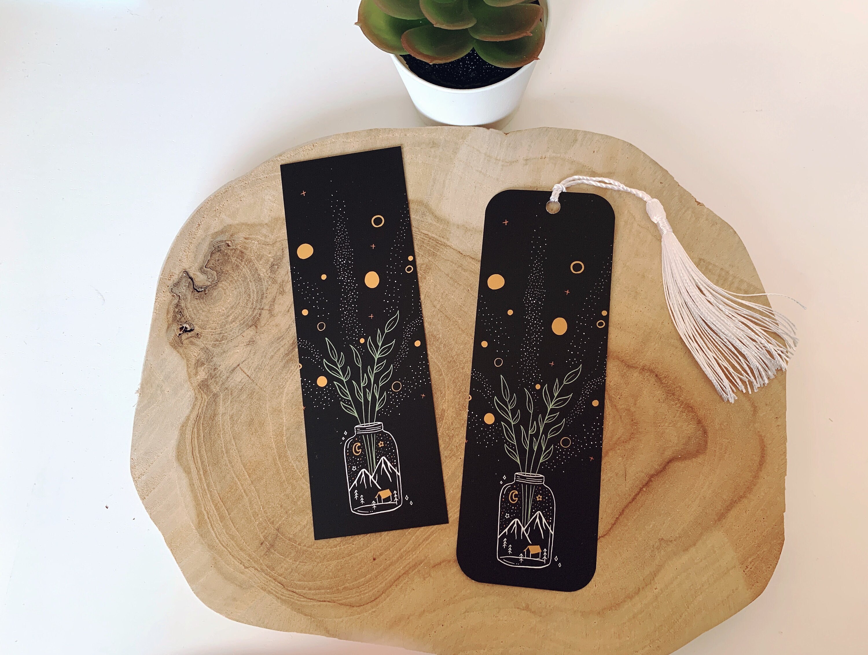 Jar of Magic Bookmark | Bookmark with Tassels | Mountains and Stars |…