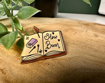 Slow Burn Romance Trope Enamel Pin | Reading | Books | Bookish | Genre | Lapel Pin