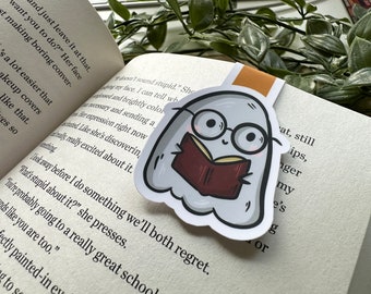 Marque-page magnétique Reading Ghost | Cadeau d'Halloween pour les amoureux des livres