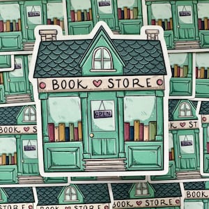 Adesivo fustellato per libreria / Carino / Pastello / Libri / Negozio / Libresco / Lettura