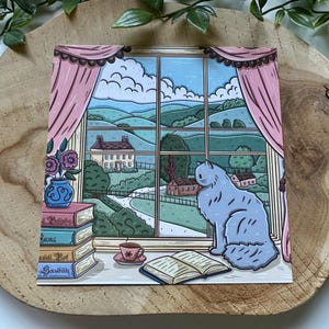 postale de la campagne anglaise de Jane Austen | Littérature | Orgueil et préjugés | Carré | Impression